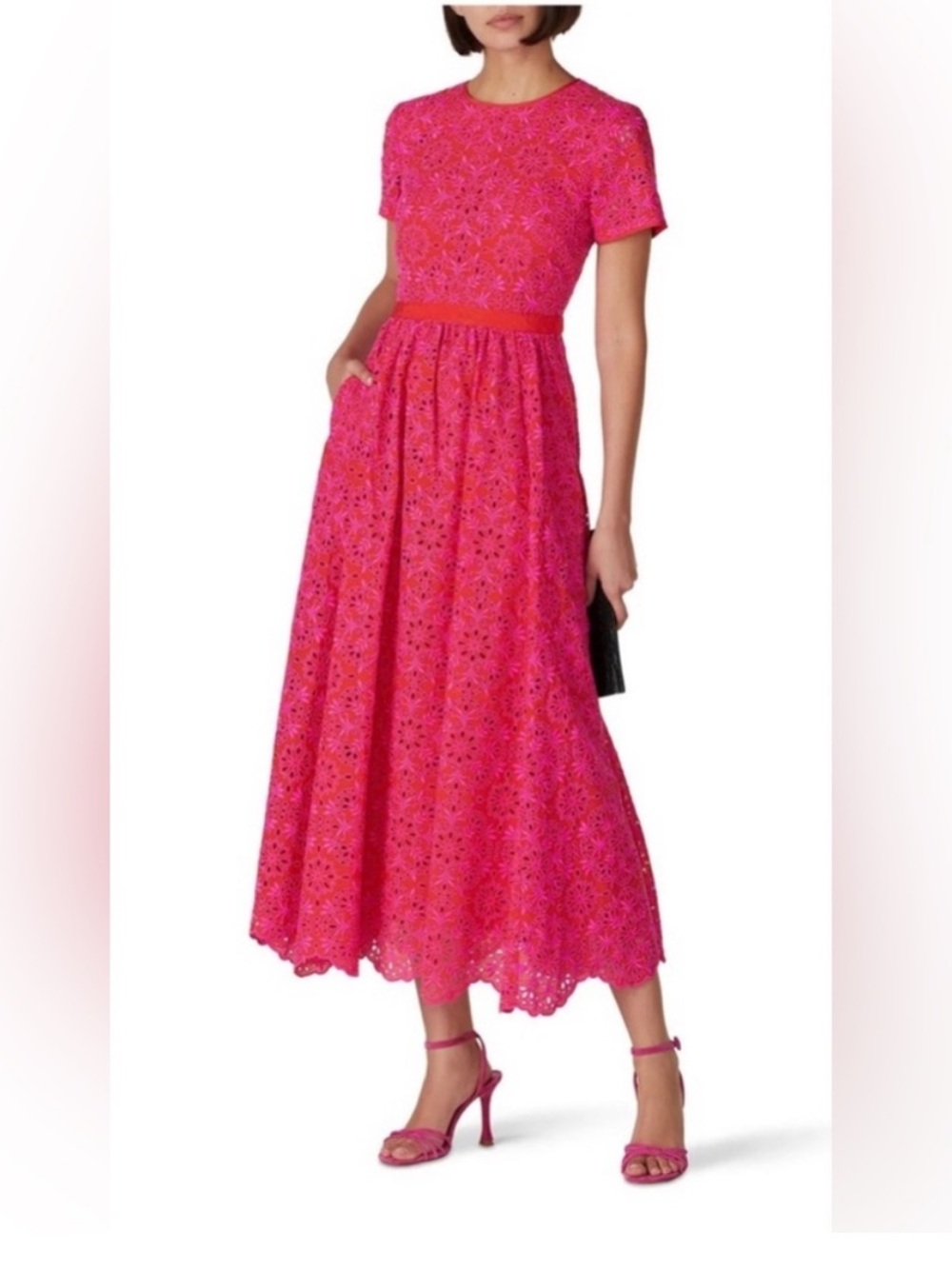 J. Crew Pink Eyelet Maxi Dress Size 2